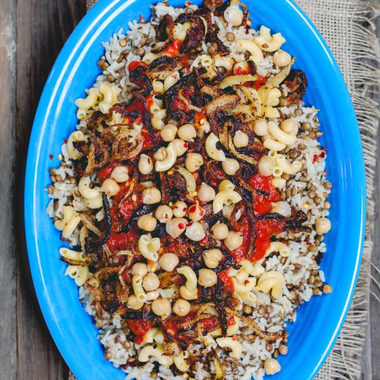 Egyptian Koshari - Recipe photo by The Mediterranean Dish