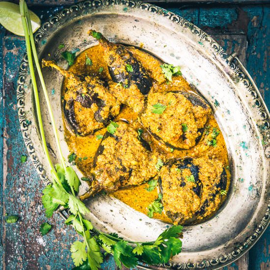 Maharashtrian Bharli Vangi - Recipe photo by Whiskaffair