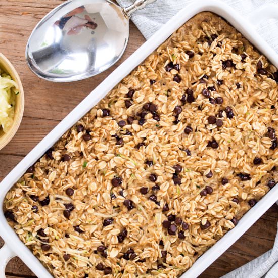 Zucchini Chocolate Chip Oatmeal - Recipe photo by Happy Healthy Mama