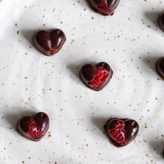 Dark Raspberry Chocolate Hearts - Recipe photo by thewhitechestnut
