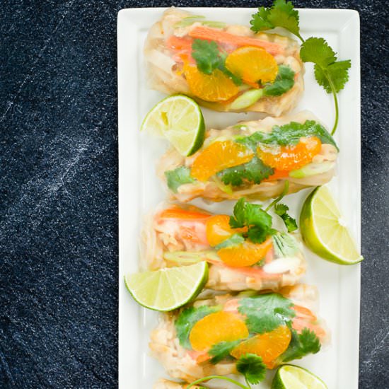 Mandarin Pad Thai Spring Rolls - Recipe photo by kumquat