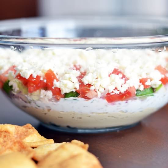 Greek Layered Dip - Recipe photo by ambslovesfood