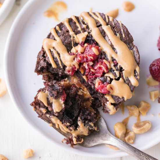Peanut Butter & Jelly Brownies - Recipe photo by bakerita