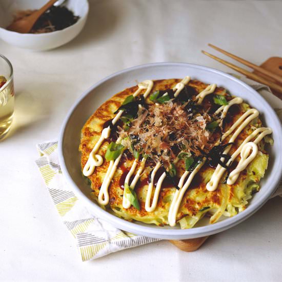 Bacon Okonomiyaki - Recipe photo by misshangrypants