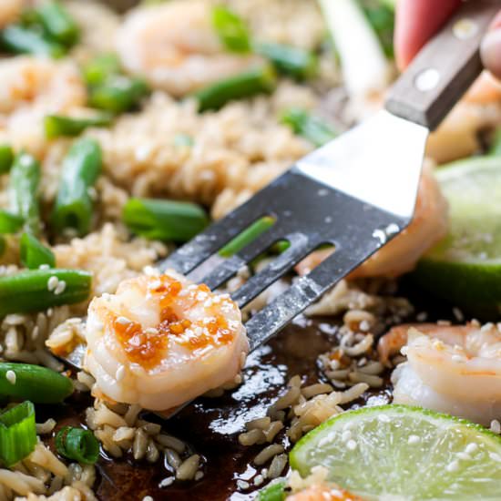 Sheet Pan Honey Garlic Shrimp - Recipe photo by The Seasoned Mom