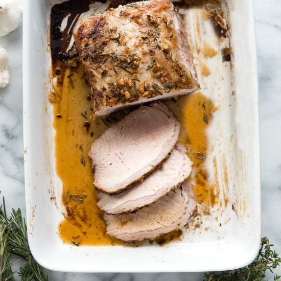 Pork Loin Roast with Garlic & Herbs - Recipe photo by boulderlocavore
