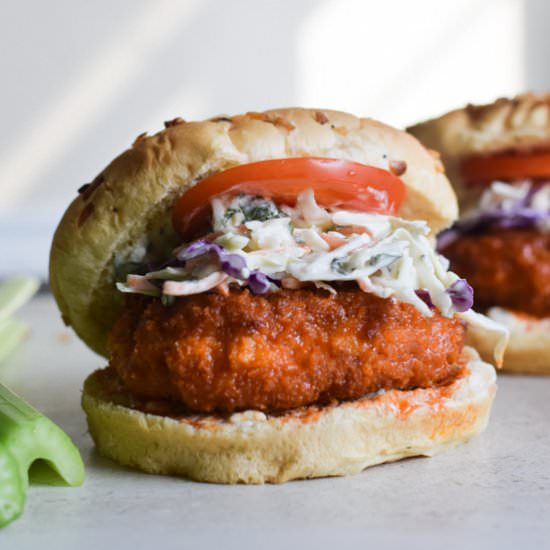 Buffalo Chicken Burgers - Recipe photo by work.cook.eat.