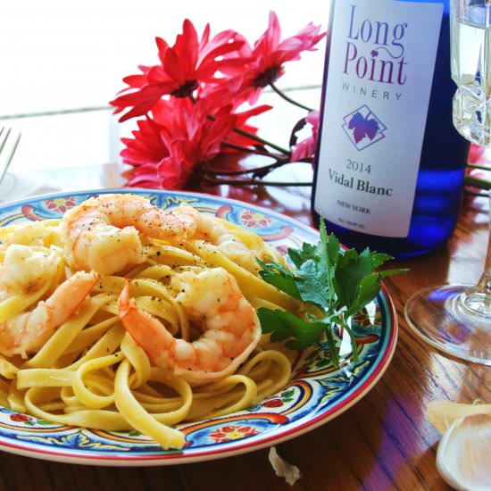 Shrimp Scampi Fettuccinie - Recipe photo by No Plate Like Home