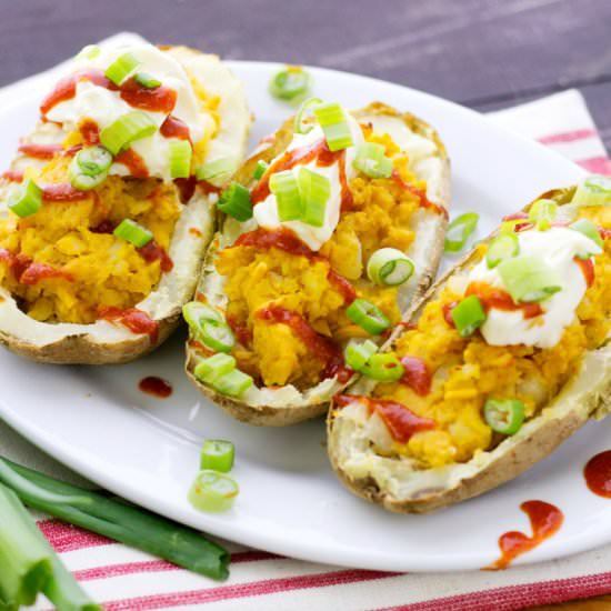 Vegan Mega-Stuffed Potato Skins - Recipe photo by servingrealness