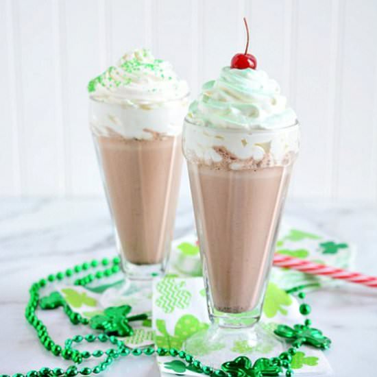 Mint Chocolate Chip Milkshakes - Recipe photo by TheCakeChica