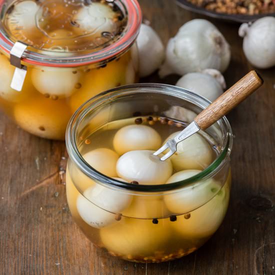 Gluten-Free English Pickled Onions - Recipe photo by boulderlocavore