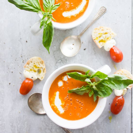 Carrot Tomato Basil Soup - Recipe photo by two.purple.figs