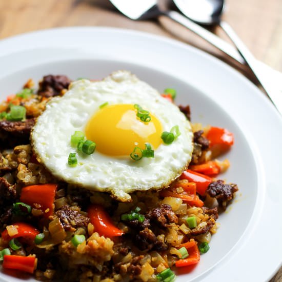 Chorizo Cauliflower Fried Rice - Recipe photo by WorthyPause