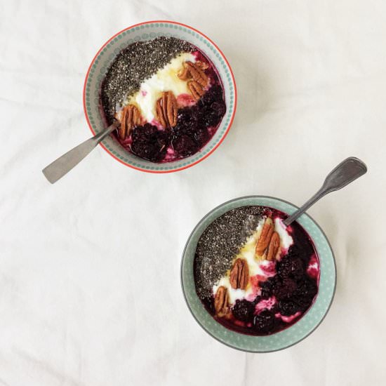 Quark light bowl with chia seeds - Recipe photo by deandarporcasa