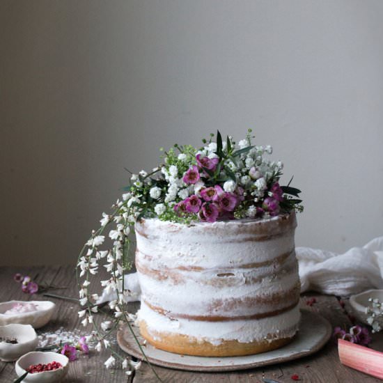 Vegan rhubarb layer cake - Recipe photo by TheLittlePlantation