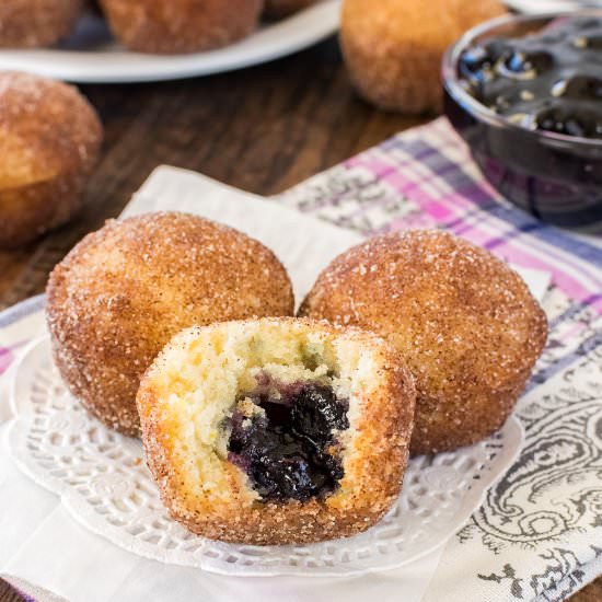 Blueberry Jelly Donut Holes - Recipe photo by FoodFanatical