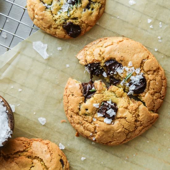Rosemary Chocolate Chunk Cookies - Recipe photo by ProbablyBaking