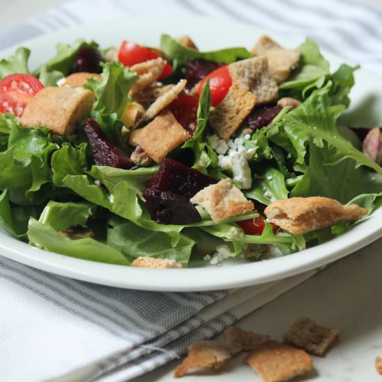 Kale Salad with Pita Croutons - Recipe photo by allie15