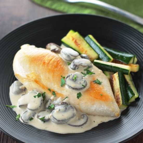Chicken with Creamy Mushroom Sauce - Recipe photo by Chef in the Burbs