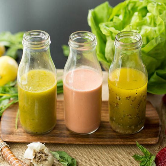Three Spring Salad Dressings - Recipe photo by Kiwi and Carrot