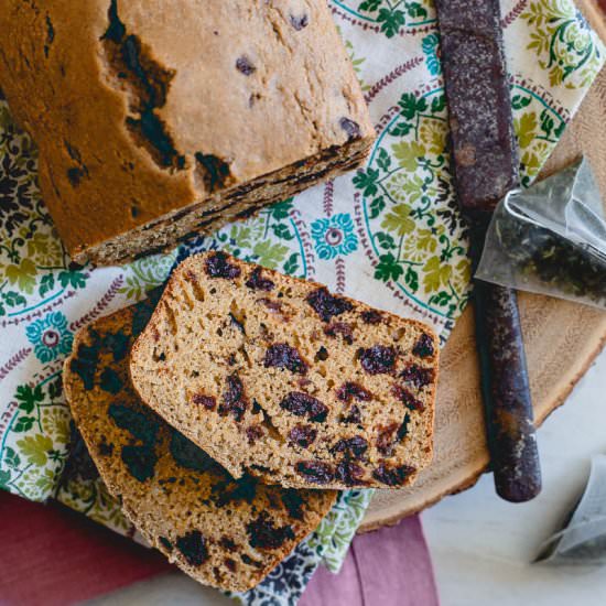 Tart Cherry Tea Bread - Recipe photo by Running to the Kitchen