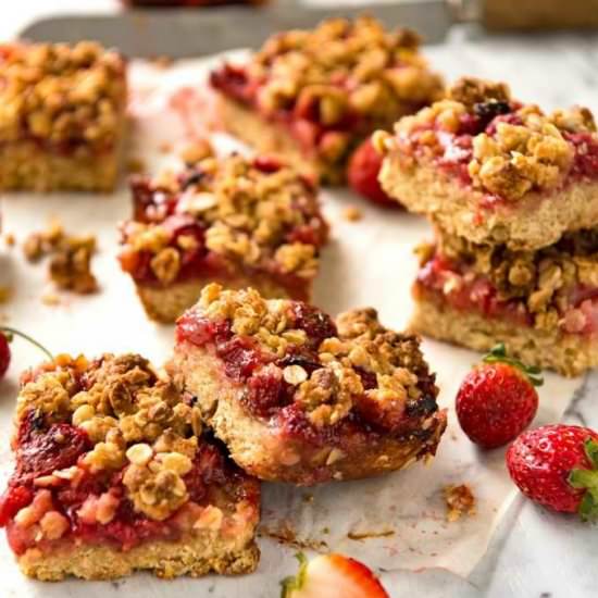 Fresh Strawberry Bars - Recipe photo by RecipeTin Eats