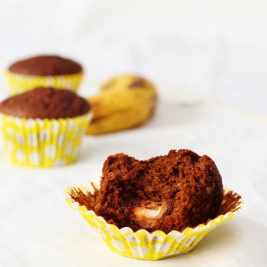 Creme Egg Surprise Muffins - Recipe photo by Searchingforspice