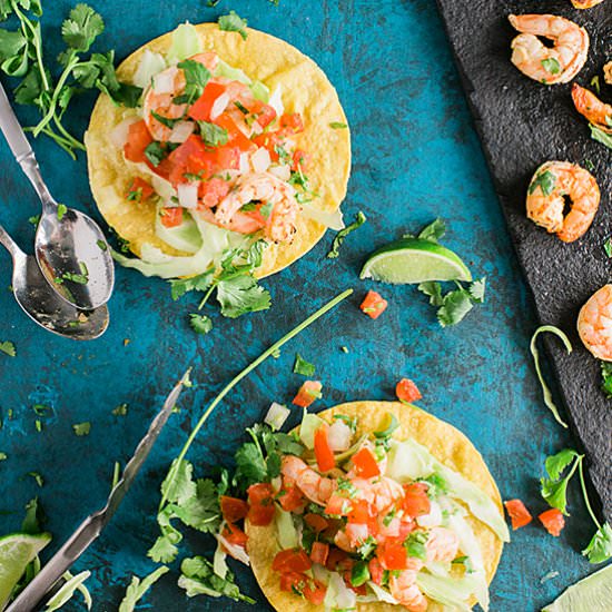 Cilantro Lime Grilled Shrimp Tacos - Recipe photo by dadwithapan
