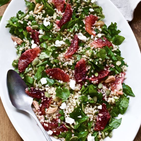 Blood orange and olive tabbouleh - Recipe photo by my berkeley kitchen