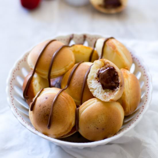 Nutella Stuffed Pancake Poppers - Recipe photo by pepperbowl