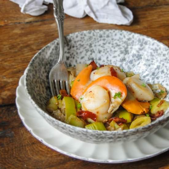 Scallops & Leeks - Recipe photo by le jaune doeuf