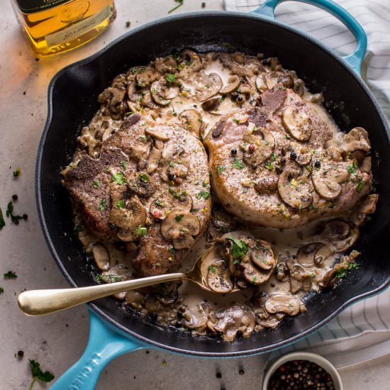 Irish Whiskey Pork Chops - Recipe photo by saltandlavender