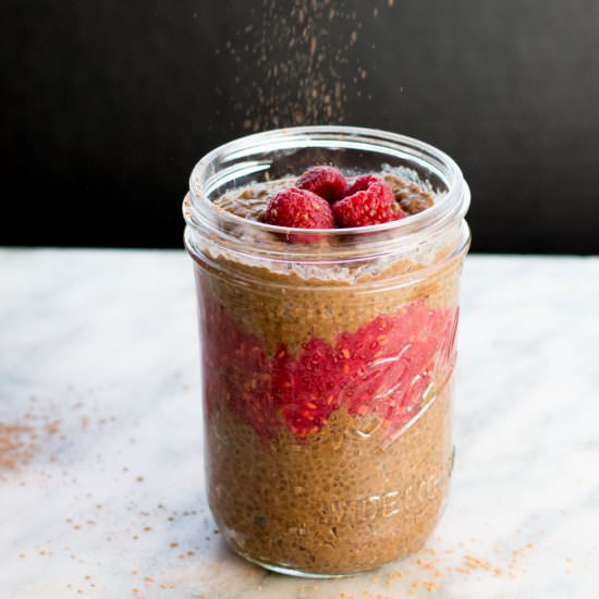 Chocolate & Raspberry Chia Pudding - Recipe photo by dessertsbyjuliette