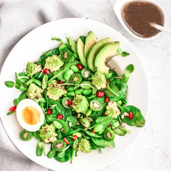 Roasted Romanesco Salad - Recipe photo by killingthyme