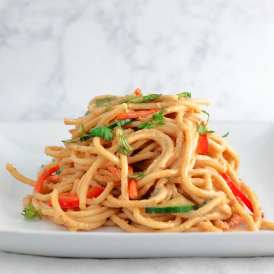 Peanut Noodles - Recipe photo by Chef in the Burbs