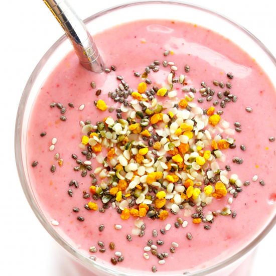 Creamy Raspberry Protein Smoothie - Recipe photo by gimme some oven