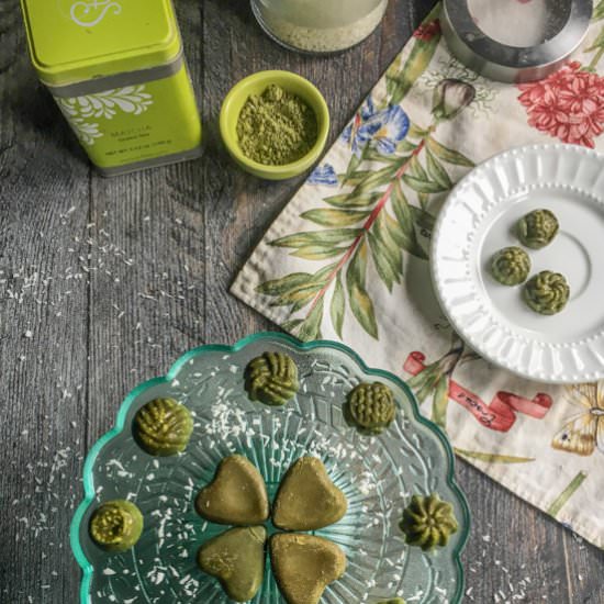 Mint Matcha Coconut Candy (low carb) - Recipe photo by MyLifeCookbook