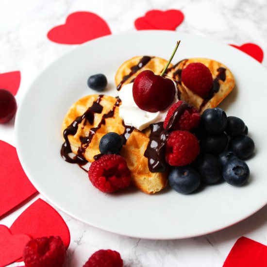 Heart Shaped Vanilla Bean Waffles - Recipe photo by SupperintheSuburbsN14