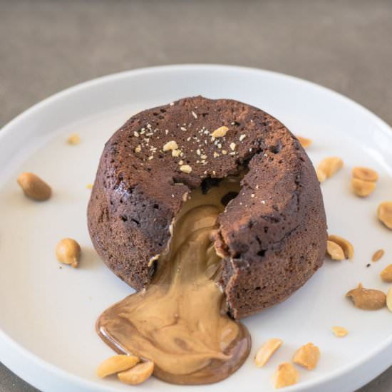 Peanut Butter Chocolate Lava Cakes - Recipe photo by culinaryginger