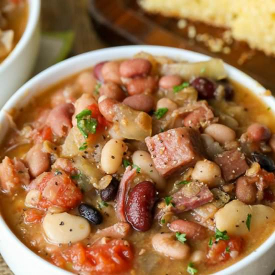 Slow Cooker Ham and Bean Soup - Recipe photo by SpendWithPennies