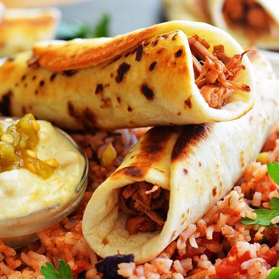 Jackfruit Flautas - Recipe photo by TheVegLife