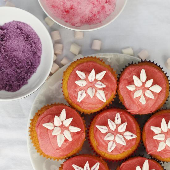 Marshmallow Flower Cupcakes - Recipe photo by Searchingforspice