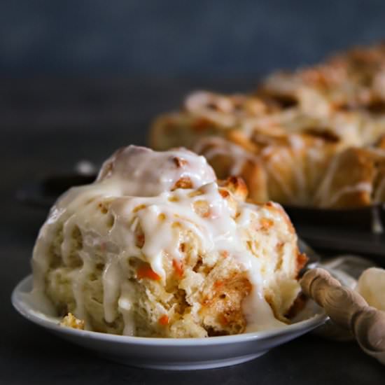 One-Hour Carrot Cake Cinnamon Rolls - Recipe photo by Kleinworth &amp; Co