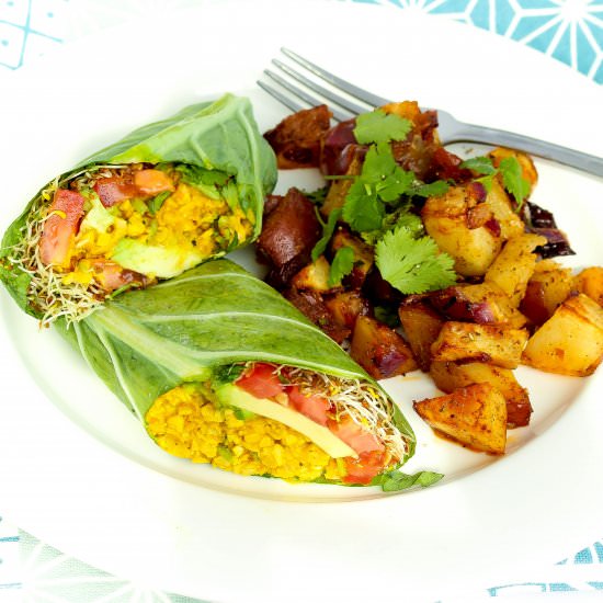 Vegan Gluten-Free Breakfast Burrito - Recipe photo by primitivish