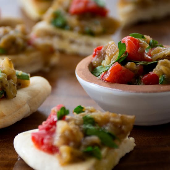 Melizanosalata with roasted pepper - Recipe photo by Katerinaskouzina