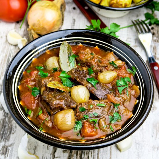 Greek beef stifado - Recipe photo by Culinaire bagage