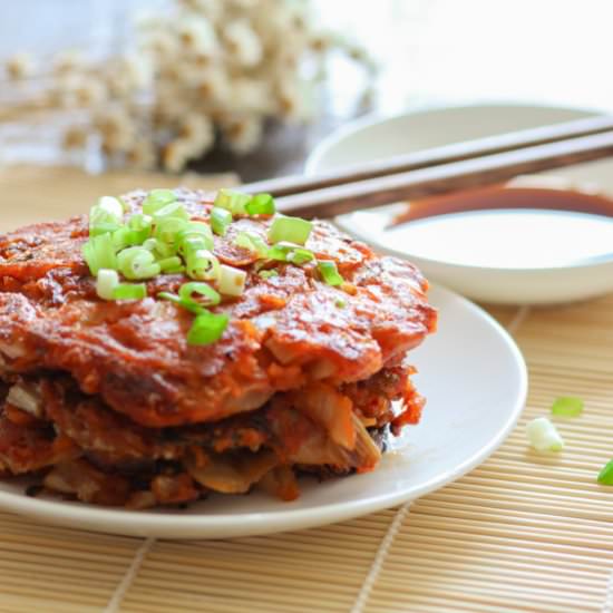 Simple Homemade Kimchi Pancake - Recipe photo by Spice the Plate