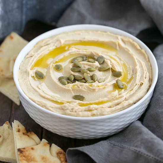 Creamy Hummus from Scratch - Recipe photo by thatskinnychickcanbake