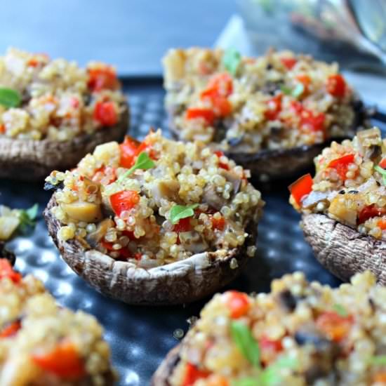 Pepper Quinoa Stuffed Mushrooms - Recipe photo by berry sweet life