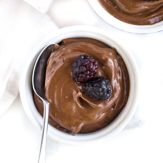 Chocolate Avocado Pudding - Recipe photo by nourishedtheblog